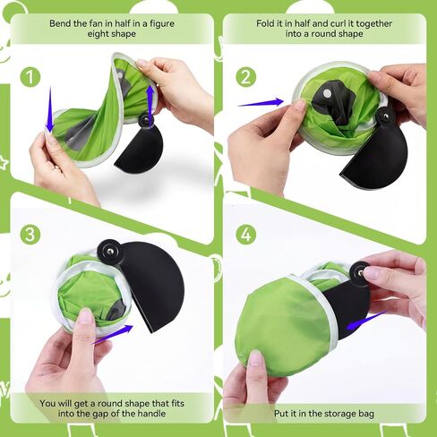 12pcs Alien Foldable Hand Fan 7.87inch Handheld Folding Cooling Rave Clack Fan with Storage Bag Portable Pocket Alien Pattern for Music Festival Rave Party Decor Summer Outdoor Activities in Kuwait