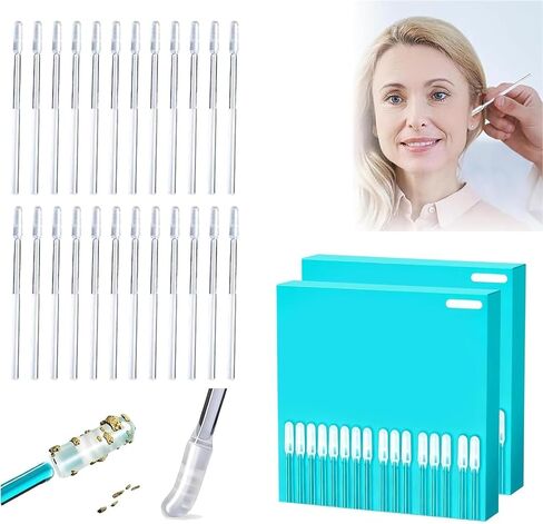 48 Pcs Earwax Removal Adhesive Swabs, Ear Wax Removal Tool & Ear Cleaning Tool Kit, Adhesive Ear Cleaning Sticks with Soft Flexible Tip, Gentle Ear Cleaner Tool for All Ages in Saudi Arabia