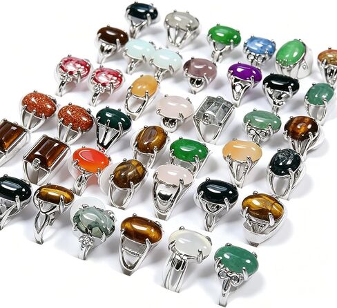 Bulk Wholesale Crystals Rings Stone Natural Mixed 36 Pieces Lot Anillo al por Mayor in Kuwait