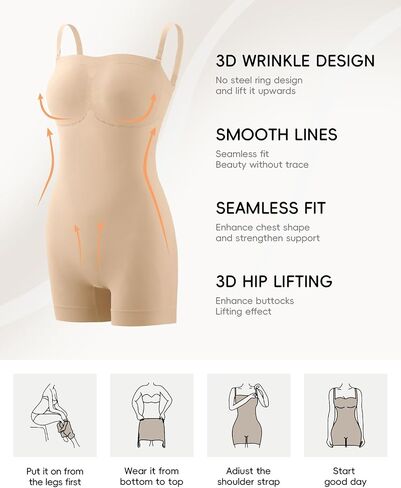 Strapless Shapewear for Women with Tummy Control, Seamless Sculpting Bodysuit for Workouts and Daily Wear Comfortable in Saudi Arabia
