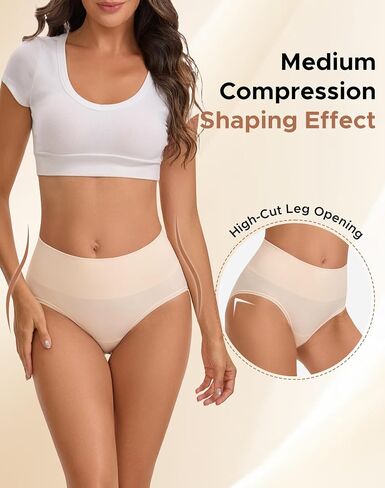 INNERSY Shapewear for Women Mid Waisted Compression Panties Tummy Control Briefs 3 Pack in Kuwait