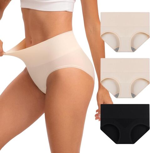 INNERSY Shapewear for Women Mid Waisted Compression Panties Tummy Control Briefs 3 Pack in Kuwait