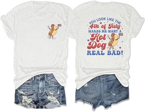 4th of July Shirts for Women America Flag Shirts Patriot 1776 Memorial Day Tops Front Back Printing BBQ Tee in Saudi Arabia