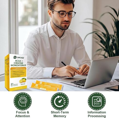 OMOGS Creatine Monohydrate + BCAA Powder, Supports Muscles, Energy, Strength, ATP Production & Endurance, for Women & Men, Keto, Vegan, Gluten-Free in Saudi Arabia