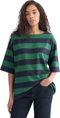 Everlane Women's The Mariner Tee | Relaxed Boat Neck Boxy Cotton Knit Top with Dropped Shoulder in Saudi Arabia