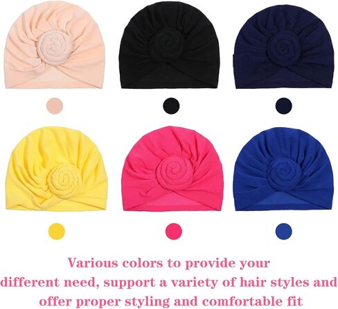 6pcs Knotted Headwraps for Women Head Wraps for Women African Turbans Pre-Knotted Beanie Headwraps Hair Covers Hair Wraps Cover in Saudi Arabia