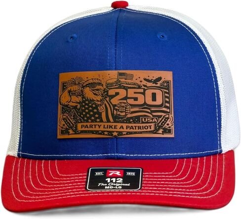 Richardson America's USA 250th Anniversary Hat, Adjustable with Printed Leather Patch Patriotic Baseball Caps in Saudi Arabia