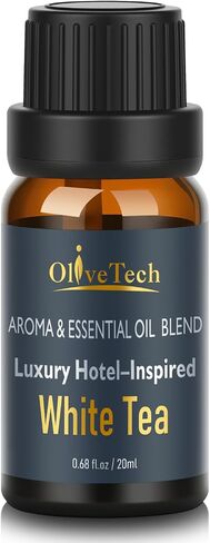 Hotel Diffuser Oil 20ml – Inspired by The White Tea Hotel Scent, OliveTech Aromatherapy Fragrance Oil for Cold Air & Ultrasonic Diffusers, Glass Bottle (0.68 fl oz) in Saudi Arabia