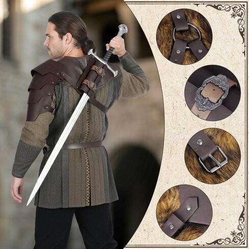 درع كتف 2 في 1 من العصور الوسطى مع درع كتف فارس ضفدع وعصر النهضة من أجل LARP/Cosplay Ren Faire. in Kuwait