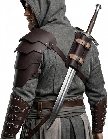 2 in 1 Medieval Shoulder Armor with Sword Frog-Renaissance Knight Shoulder Armor for LARP/Cosplay Ren Faire. in Saudi Arabia