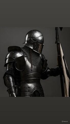 Medieval Knight Black Steel Armor Set for Adult Handmade Black Finish Helmet, Cuirass, Shoulder Plates, Tassets, Greaves & Arm Guards in Saudi Arabia