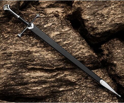 Handmade Steel Sword 40" | Fantasy Movie Replica Viking Sword with Sheath | Medieval Collectible Blade for Cosplay, Roleplay & Display | Gift for Him – Stainless Steel Handmade Sword in Saudi Arabia