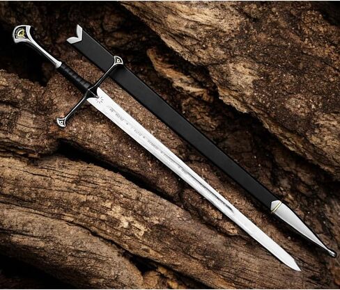 Handmade Steel Sword 40" | Fantasy Movie Replica Viking Sword with Sheath | Medieval Collectible Blade for Cosplay, Roleplay & Display | Gift for Him – Stainless Steel Handmade Sword in Saudi Arabia