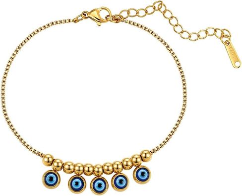 Evil Eye Anklet Bracelet 14K Gold Plated Evil Eye Ankle Bracelet Beach Foot Chain Jewelry Gifts for Women in Kuwait
