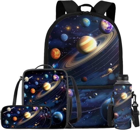 American Flag Horse Backpack for Boys Girls Backpack with Lunch Box Water Bottle Holder with Strap and Pencil Pouch 4PCS Bookbag with Front Pocket for School Teens 17 inch School Bag for Kids in Kuwait
