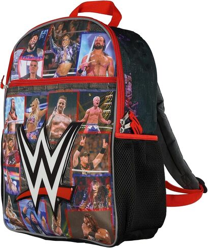 ابتكارات ملحقات الذكاء الاصطناعي حقيبة ظهر WWE بتصميم مربعات المصارعة مقاس 16 بوصة حقيبة حمل متعددة الأغراض مع أشرطة قابلة للتعديل in Kuwait