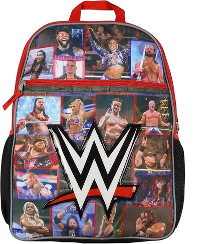 ابتكارات ملحقات الذكاء الاصطناعي حقيبة ظهر WWE بتصميم مربعات المصارعة مقاس 16 بوصة حقيبة حمل متعددة الأغراض مع أشرطة قابلة للتعديل in Kuwait