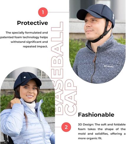 Ribcap Baseball Cap Medical Grade Protective Helmet | Navy Blue | Soft Helmet for Epilepsy | Protective Hat for Seizures in Saudi Arabia