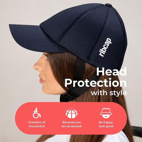 Ribcap Baseball Cap Medical Grade Protective Helmet | Navy Blue | Soft Helmet for Epilepsy | Protective Hat for Seizures in Saudi Arabia