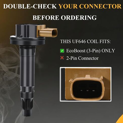 Yikesai Ignition Coil Pack UF646 and Spark Plug Compatible with 3.5L EcoBoost V6 Turbo - 2011-2020 Ford F150, Expedition, Explorer, Transit, Flex, Taurus, Lincoln MKS, MKT, Navigator - Set of 6 in Kuwait