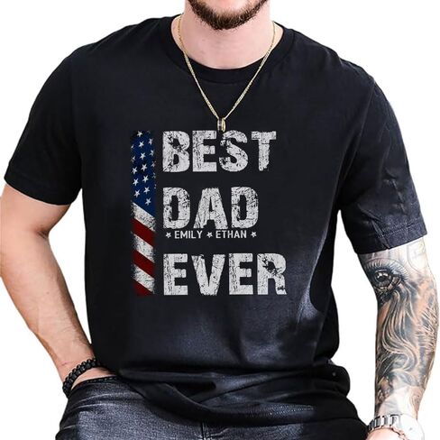Custom Dad Shirt with Kids Names, Personalized Grandpa T-Shirt, Fathers Day Shirts, New Dad Shirt, Gift for Grandpa in Saudi Arabia