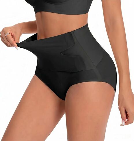 Tummy Control Shapewear for Women, High Waisted Seamless Moderate Control Briefs Underwear with Adjustable Velcro in Kuwait