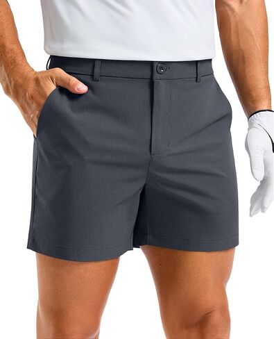 شورت رجالي كاجوال من Soothfeel، مقاس 5 بوصات، شورت جولف للرجال، عمل أمامي مسطح، خفيف الوزن، سريع الجفاف، مع 4 جيوب in Kuwait