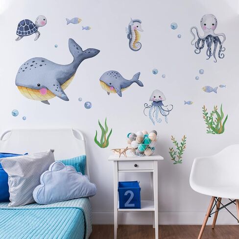 Mfault Monkey Climbing Tree Wall Decals Stickers, Jungle Animals Nursery Decorations Baby Boys Girls Bedroom Art, Kids Toddlers Room Playroom Classroom Daycare Decor in Saudi Arabia