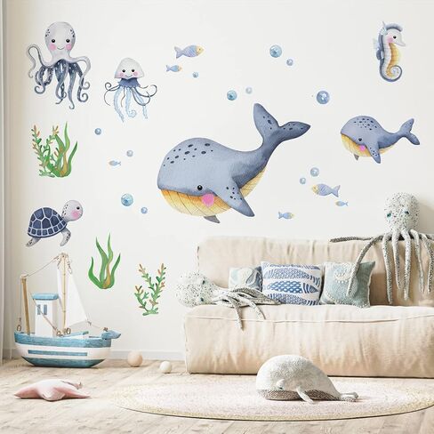 Mfault Monkey Climbing Tree Wall Decals Stickers, Jungle Animals Nursery Decorations Baby Boys Girls Bedroom Art, Kids Toddlers Room Playroom Classroom Daycare Decor in Saudi Arabia