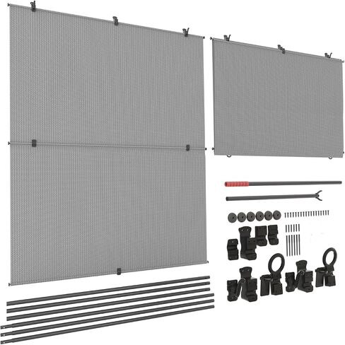Outdoor Roller Shade 5'W x 6'H Cordless Shades Roll Up, Folding Exterior Patio Blinds, Blackout Sunshades Curtains for Outside Porch Screens, Apartment Balcony, Pergola (Brown) in Saudi Arabia
