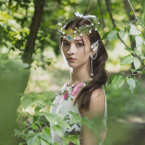 Fairy Elf Ears Cuffs Costume Set, Halloween Elves Cosplay Set with Fairy Flower Crown Headpiece, Leaf Elves Wings Ear Cuff for Renaissance Costume Medieval Tiara, Silver in Saudi Arabia
