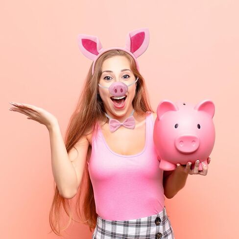 Pig Costume Accessories Set Ears-Headband-Nose-Tail-Bow-Tie-Tutu Skirt : Pig Costume Set for Kids Adult Women- for Party in Saudi Arabia