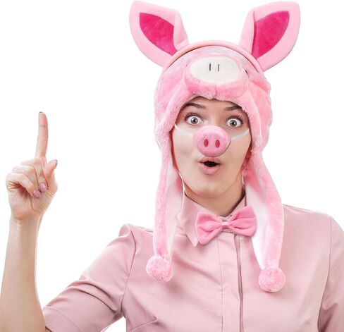 Pig Costume Accessories Set Ears-Headband-Nose-Tail-Bow-Tie-Tutu Skirt : Pig Costume Set for Kids Adult Women- for Party in Saudi Arabia