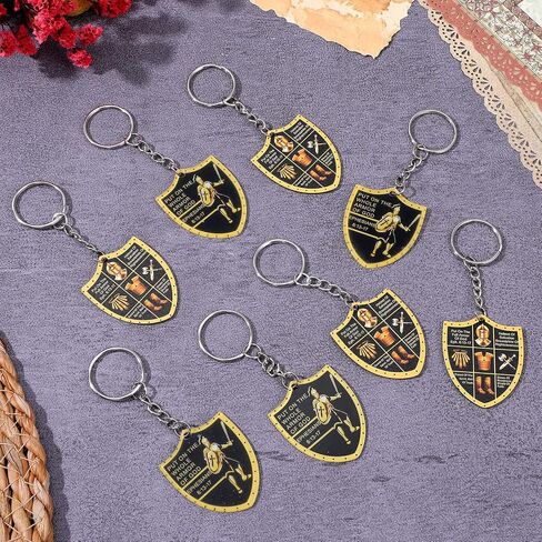 60 PCS Put on The Whole Armor of God Keychains, Christian Bulk Keychain Set, Inspirational Acrylic Religious Gifts for Men Women, Black and Gold Faith Accessories for Church Events, Father’s Day in Saudi Arabia