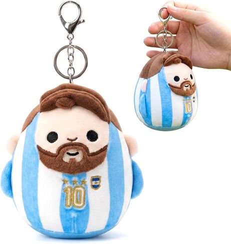 Soccer Star Plush Keychain, Cute Number 10 Stuffed Keychain, Soft Plush Pendant, Collectible Sports Fan Backpack Charm, Gift for Soccer Lovers in Saudi Arabia