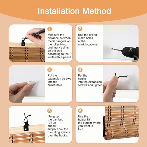Cordless Bamboo Blinds, Bamboo Roll Up Window Shades, Light Filtering Roman Roller Shades for Interior Windows, Outdoor Patio, Home and Garden (32''W x 72''H) in Saudi Arabia