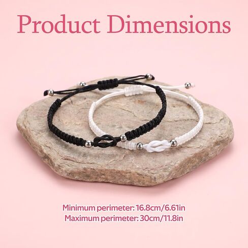 Matching Bracelets For Couple Anniversary | Long Distance Relationship Bracelets for Girlfriend Boyfriend Cross Knot, Forever Knot Friendship Bracelets for Him and Her in Kuwait