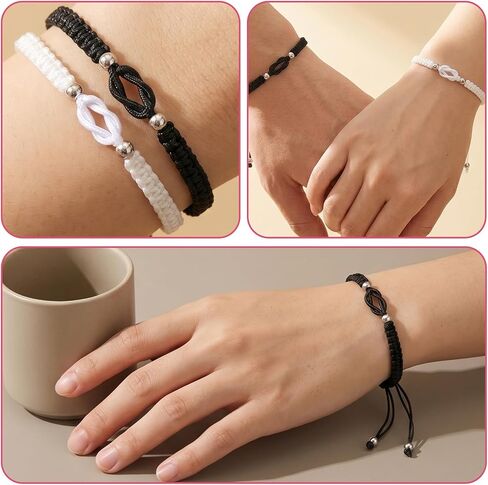 Matching Bracelets For Couple Anniversary | Long Distance Relationship Bracelets for Girlfriend Boyfriend Cross Knot, Forever Knot Friendship Bracelets for Him and Her in Kuwait