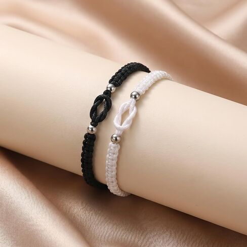 Matching Bracelets For Couple Anniversary | Long Distance Relationship Bracelets for Girlfriend Boyfriend Cross Knot, Forever Knot Friendship Bracelets for Him and Her in Kuwait