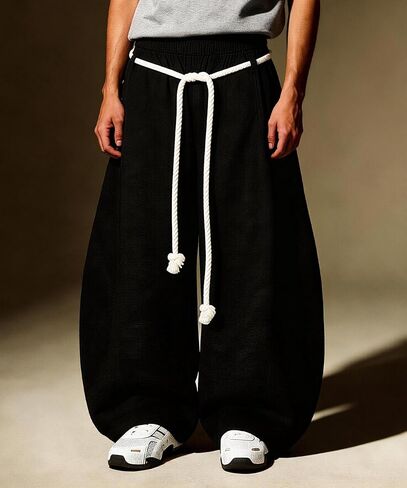 Bakyarder Women's Baggy Barrel Sweatpants Oversized Wide Leg Y2K Streetwear with Rope Drawstring and Pockets in Saudi Arabia
