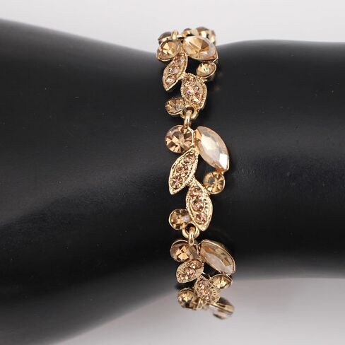QLLYHLH Woman’s Brides Bridesmaid Leaf Choker Necklace Dangle Earrings Link Bracelet Austrian Crystal Wedding Jewelry Set Prom Costume Party Events | Brides, Bridesmaid, Prom, Events, Costume Party, Leaf in Saudi Arabia