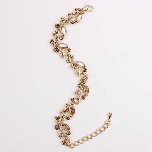 QLLYHLH Woman’s Brides Bridesmaid Leaf Choker Necklace Dangle Earrings Link Bracelet Austrian Crystal Wedding Jewelry Set Prom Costume Party Events | Brides, Bridesmaid, Prom, Events, Costume Party, Leaf in Saudi Arabia