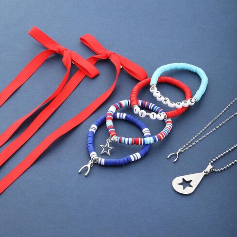 YELLOWPEACH Wishbone Star Neckalce Bracelets Set Tour Merch Bow Hair Clip for Fans Gift in Saudi Arabia