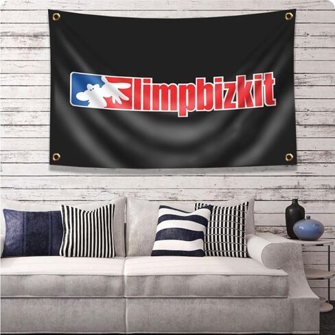 eksent Bizkit Flag Banner Rock Music Band Tapestry 3x5ft (HD Printing, Durable 150D Polyester) for Garage Man Cave in Saudi Arabia