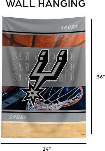نسيج معلق على الحائط مطبوع عليه صورة كلية من Northwest NBA San Antonio Spurs، مقاس 60.96 × 91.44 سم، نسيج بوليستر منسوج، فن زخرفي للمروحة لغرفة النوم والمكتب وغرفة المعيشة in Kuwait