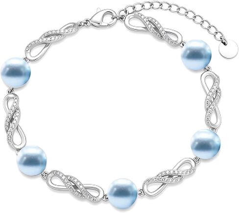 Pearl Bracelet 18K White Gold Plated Infinity Bracelet Jewelry for Women in Saudi Arabia