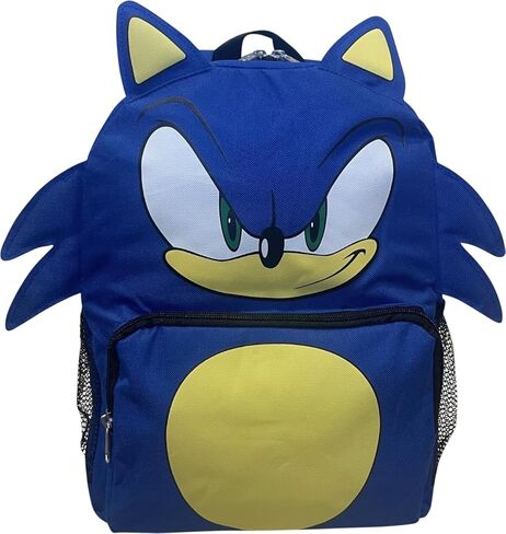 Ruz Sonic The Hedgehog 14" Big Face School Backpack With 3D Ears And Quills in Kuwait