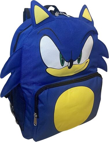 Ruz Sonic The Hedgehog 14" Big Face School Backpack With 3D Ears And Quills in Kuwait