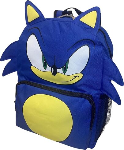 Ruz Sonic The Hedgehog 14" Big Face School Backpack With 3D Ears And Quills in Kuwait