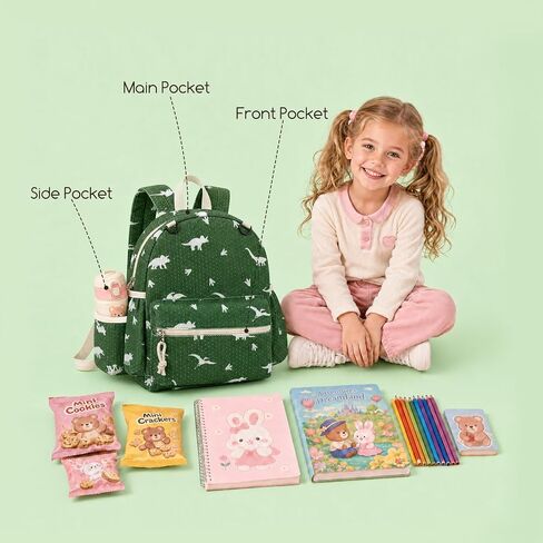 Corduroy Toddler Backpack for Boys & Girl, Cute Kids Backpacks/Small Bookbag 2-4 Preschool Kindergarten Backpack - Dinosaur in Saudi Arabia